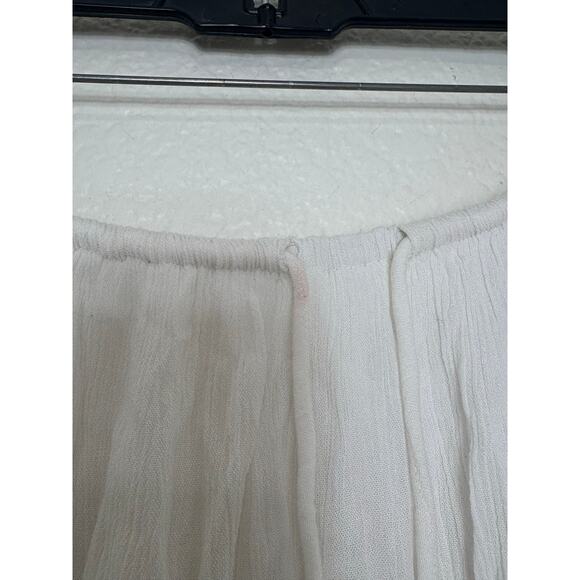 Free People Ambi White Maxi Skirt Size Medium Asymmetrical Hem Boho Fairy - Picture 7 of 13